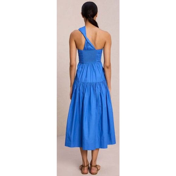 A.L.C. Aubrey Cut Out One Shoulder Midi Dress in Blue Sz. 6 - Picture 2 of 7